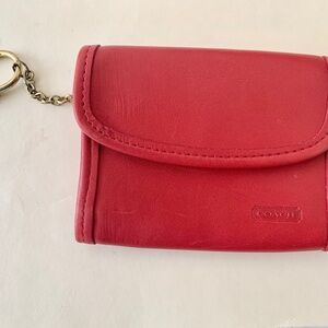 Coach Vintage Red Leather Pouch Wallet